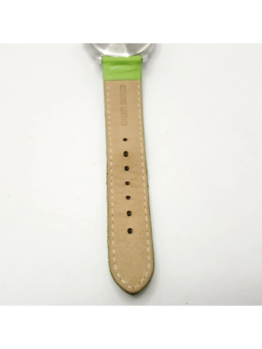 Anne Klein Women's Watch 36mm White Roman Numerals Dial Green Band New Battery